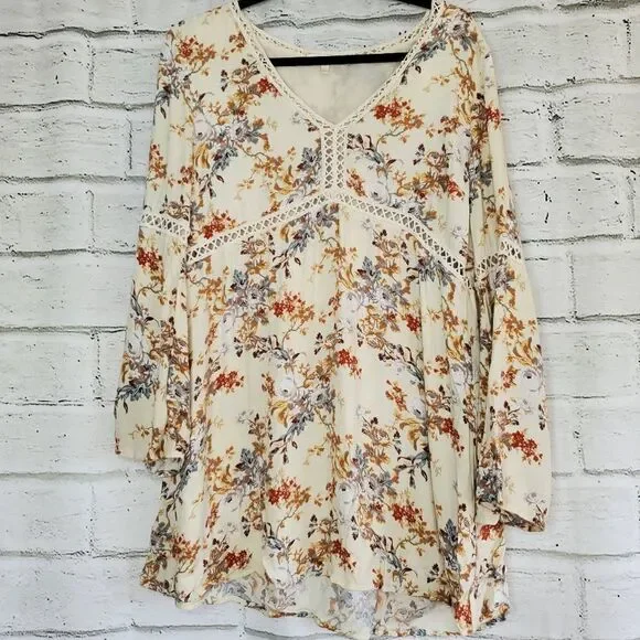 WAYF pembrook baby doll boho swing dress floral size large - Picture 4 of 7